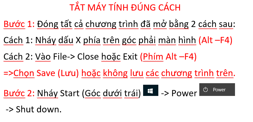 TẮT MÁY TÍNH ĐÚNG CÁCH