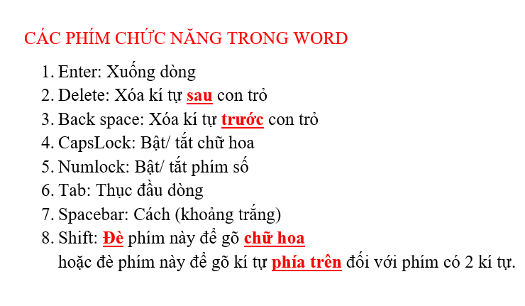 PHÍM CHỨC NĂNG